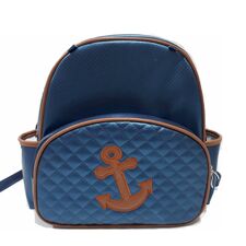 Mochila Grande Azul na Casa Verde